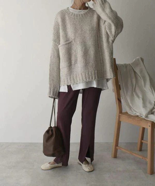 Lily Melbourne Henrietta - Chic Oversized Pocket Sweater for Winter
