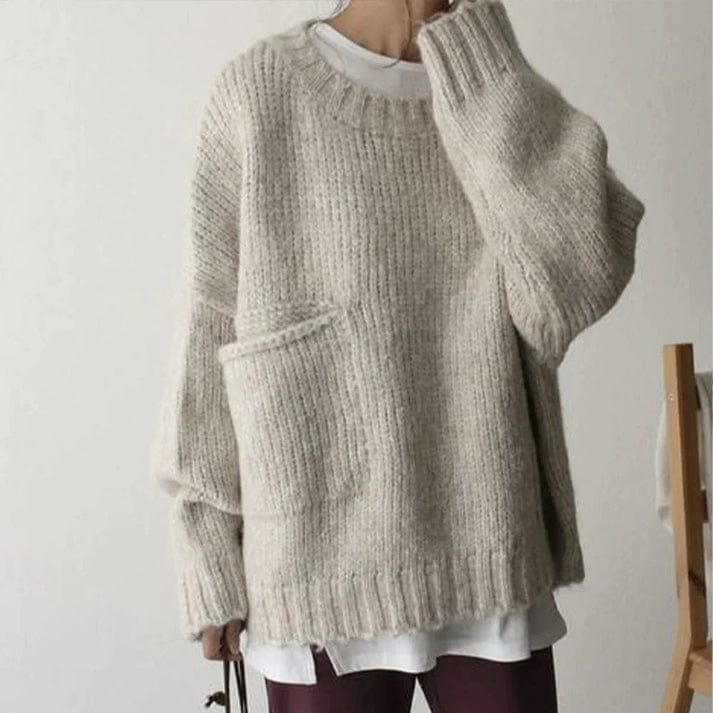 Lily Melbourne Henrietta - Chic Oversized Pocket Sweater for Winter