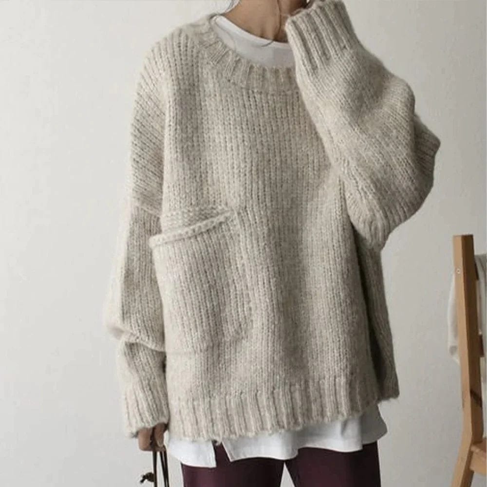 Lily Melbourne Henrietta - Chic Oversized Pocket Sweater for Winter