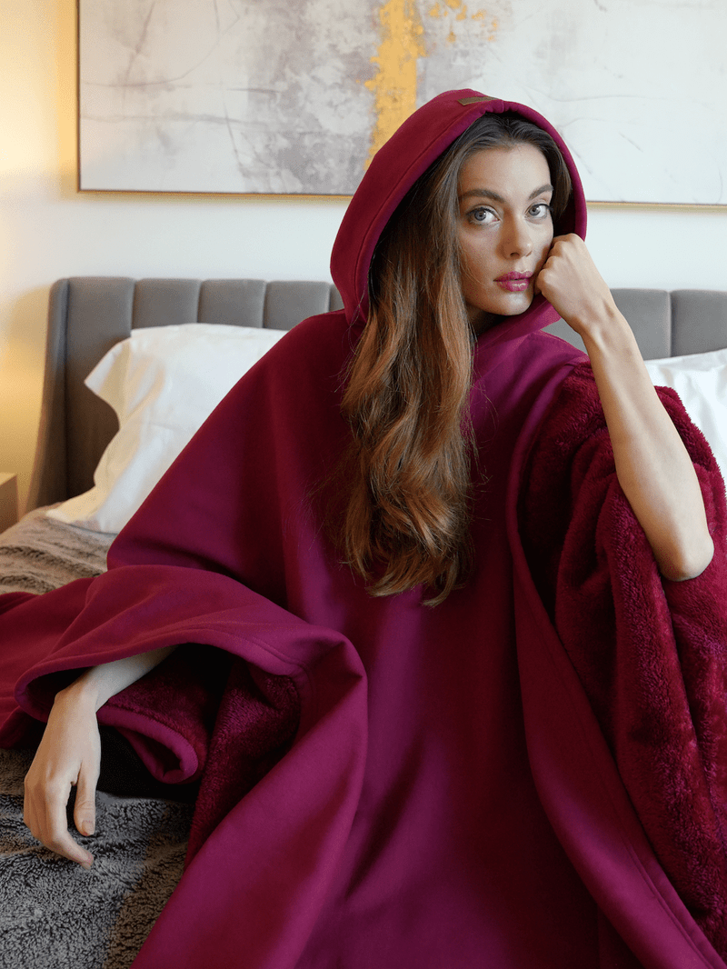 Lily Melbourne Hoodies Luxe - Luxury fleece poncho with hood for ultimate comfort