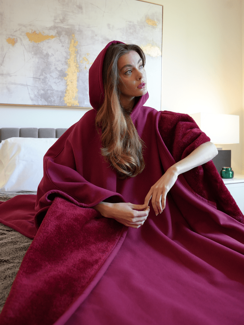 Lily Melbourne Hoodies Luxe - Luxury fleece poncho with hood for ultimate comfort