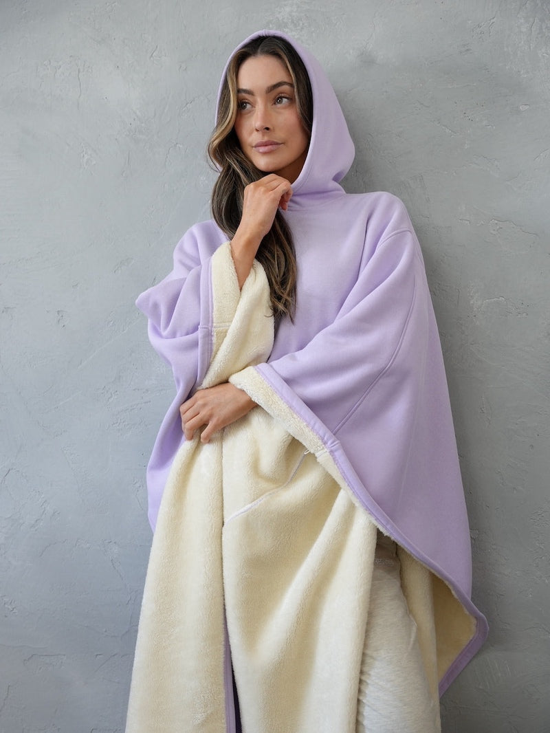 Lily Melbourne Hoodies Luxe - Luxury fleece poncho with hood for ultimate comfort