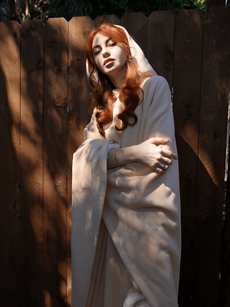 Lily Melbourne Hoodies Luxe - Luxury fleece poncho with hood for ultimate comfort