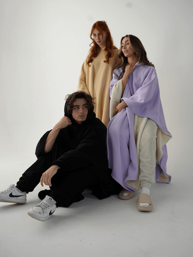 Lily Melbourne Hoodies Luxe - Luxury fleece poncho with hood for ultimate comfort