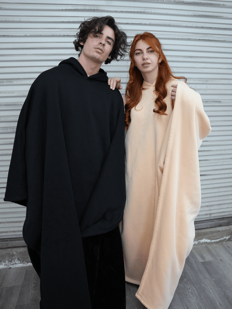 Lily Melbourne Hoodies Luxe - Luxury fleece poncho with hood for ultimate comfort