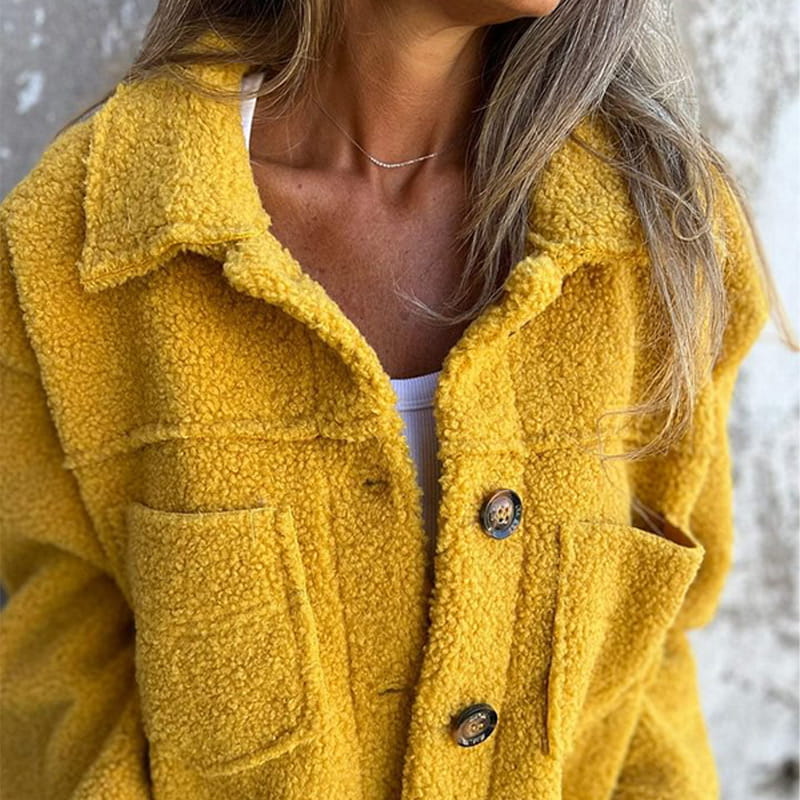 Lily Melbourne Jas Mila - Elegant autumn coat in soft powder pink sherpa