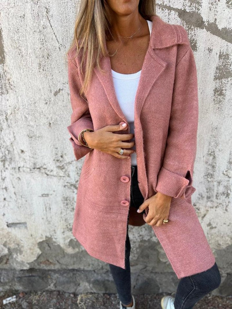 Lily Melbourne Jill - Casual long coat with lapels for stylish layering