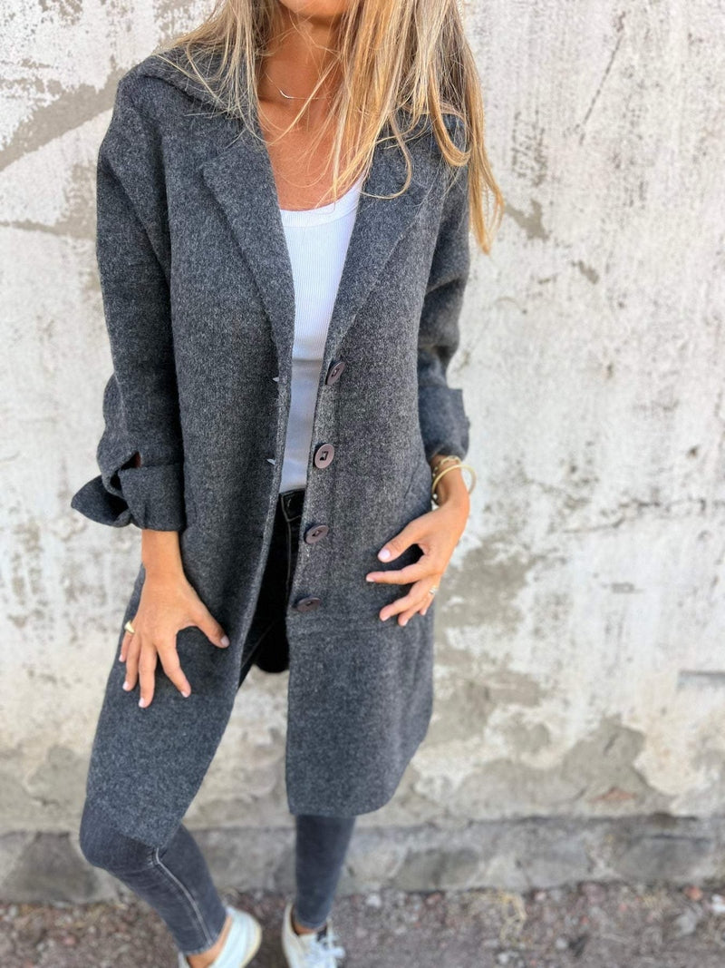 Lily Melbourne Jill - Casual long coat with lapels for stylish layering