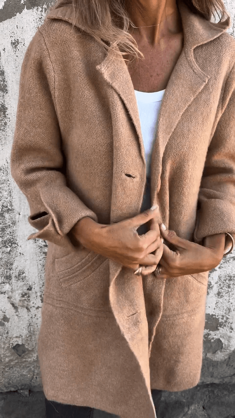 Lily Melbourne Jill - Casual long coat with lapels for stylish layering