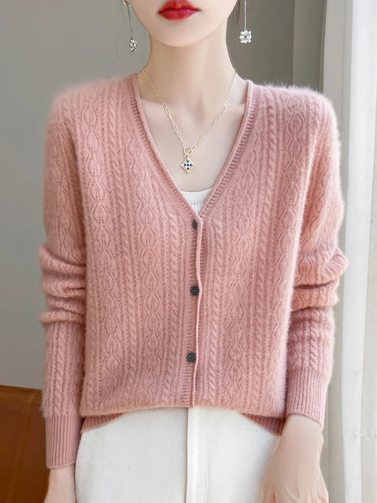 Lily Melbourne Juno - Women's Cashmere & Merino V-Neck Cardigan