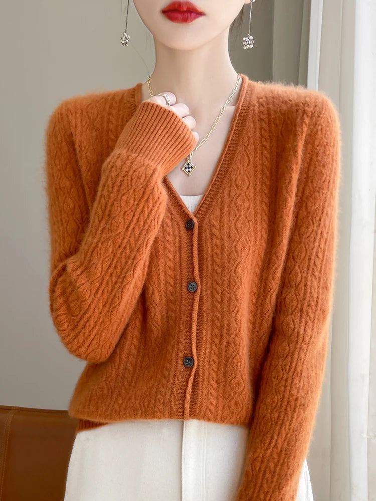Lily Melbourne Juno - Women's Cashmere & Merino V-Neck Cardigan