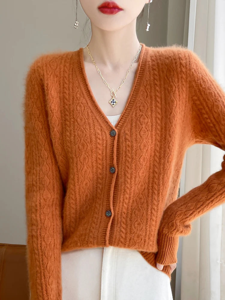 Lily Melbourne Juno - Women's Cashmere & Merino V-Neck Cardigan