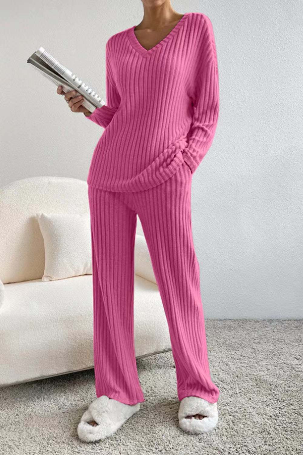 Lily Melbourne Kalani Ribbed Knit Lounge Set - Cozy, Stylish & Versatile