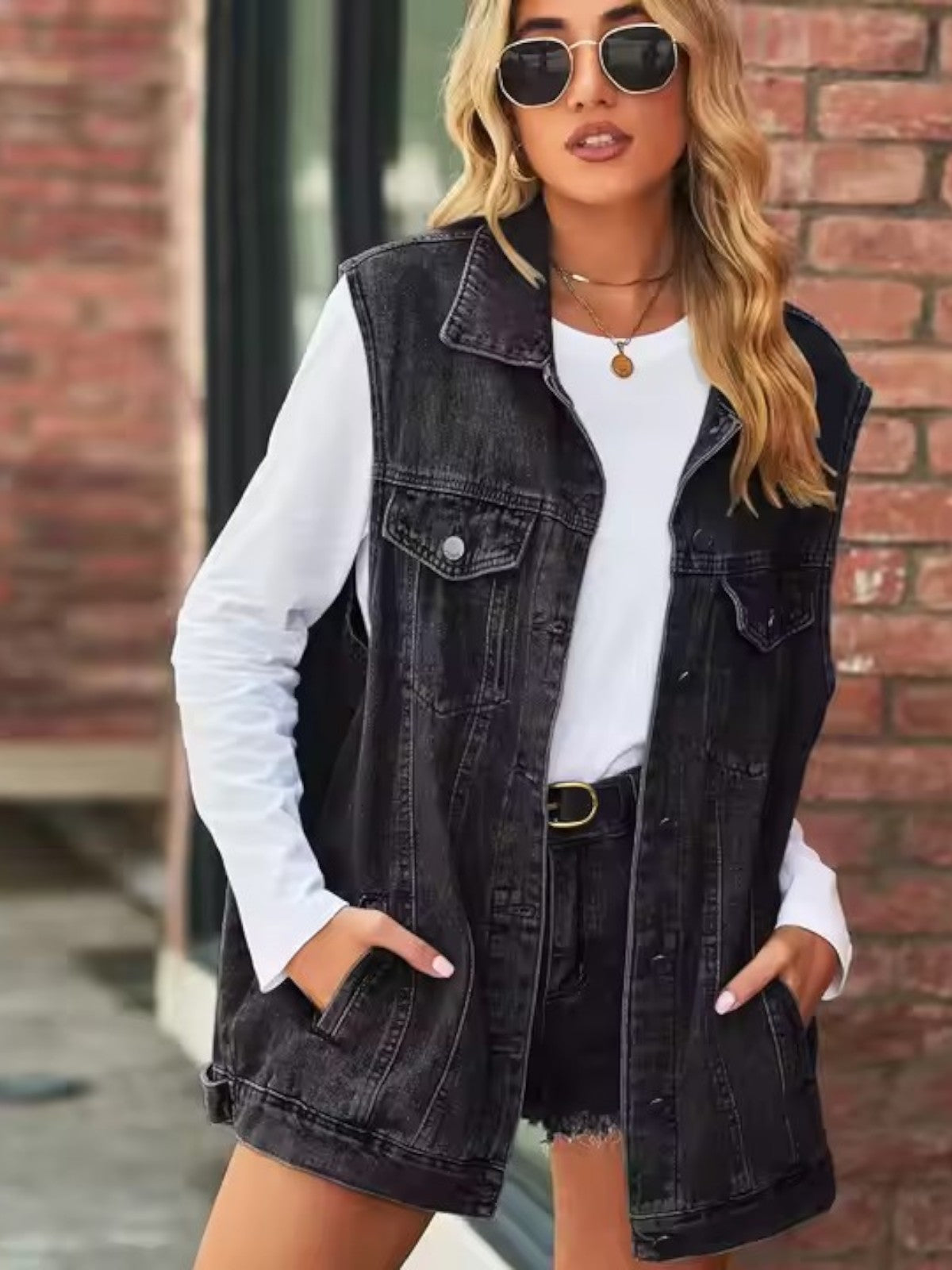 Lily Melbourne Lillian Retro Denim Vest Jacket - Stylish Autumn Essential