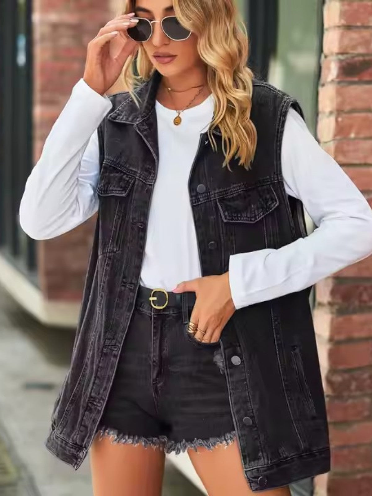 Lily Melbourne Lillian Retro Denim Vest Jacket - Stylish Autumn Essential