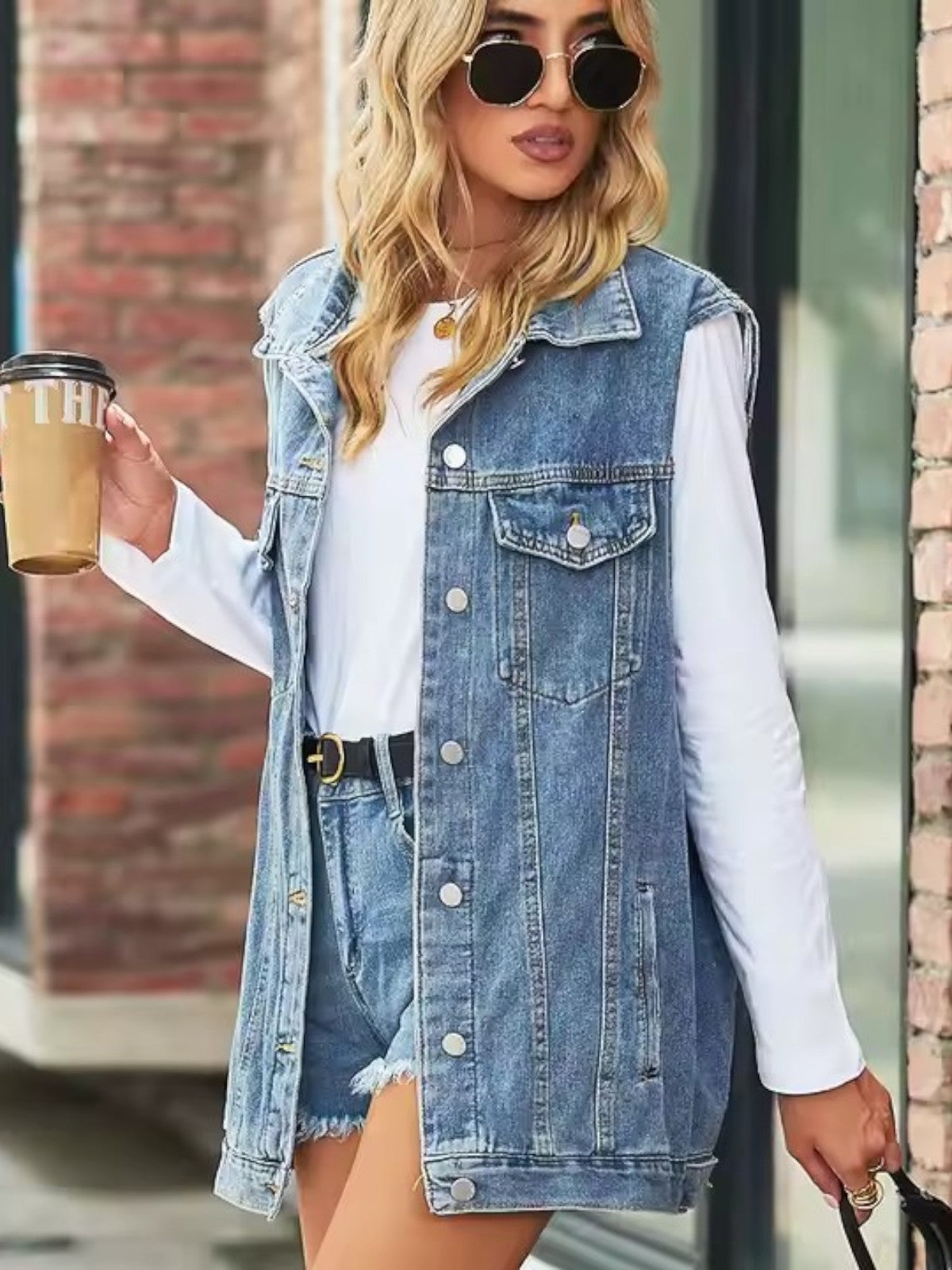 Lily Melbourne Lillian Retro Denim Vest Jacket - Stylish Autumn Essential
