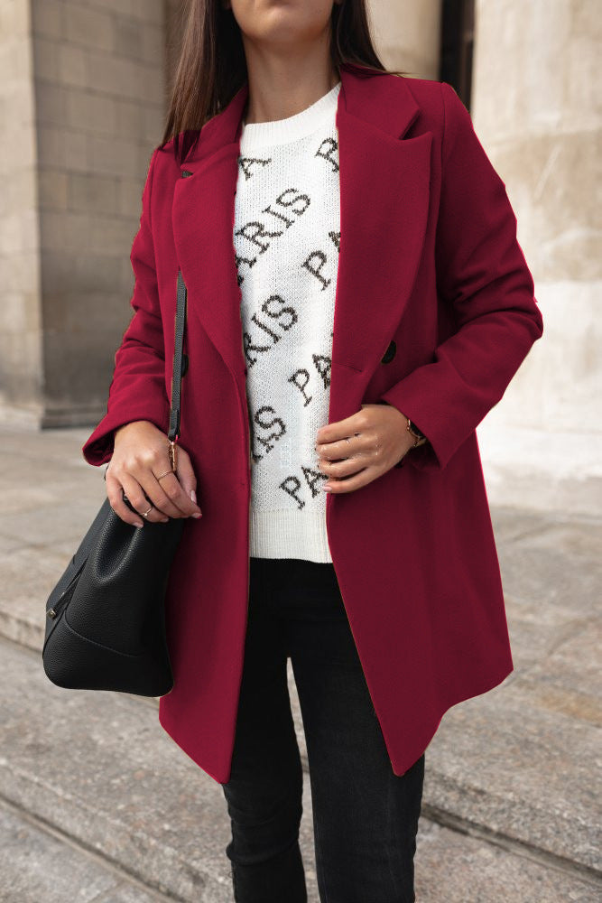 Lily Melbourne Livia Classic Double-Breasted Wool Coat - Timeless Elegance