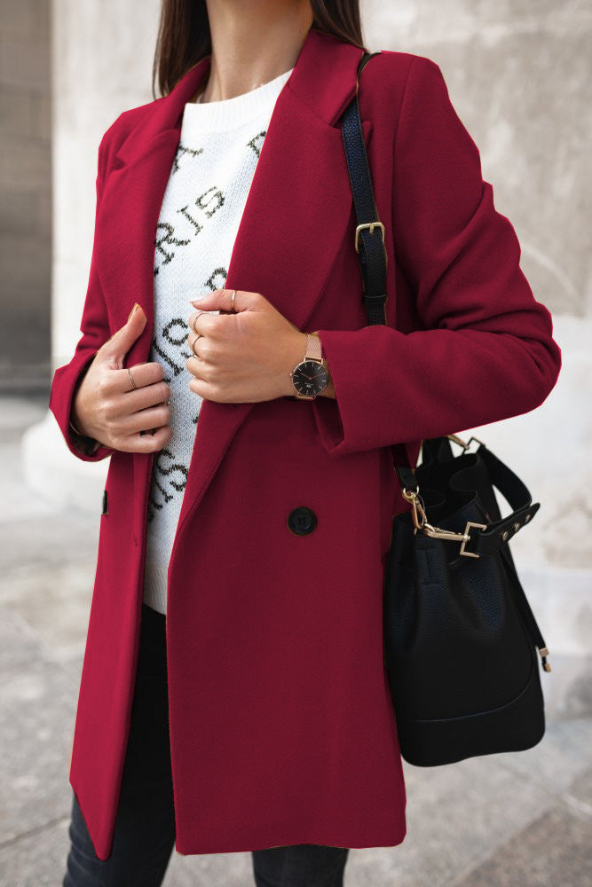 Lily Melbourne Livia Classic Double-Breasted Wool Coat - Timeless Elegance
