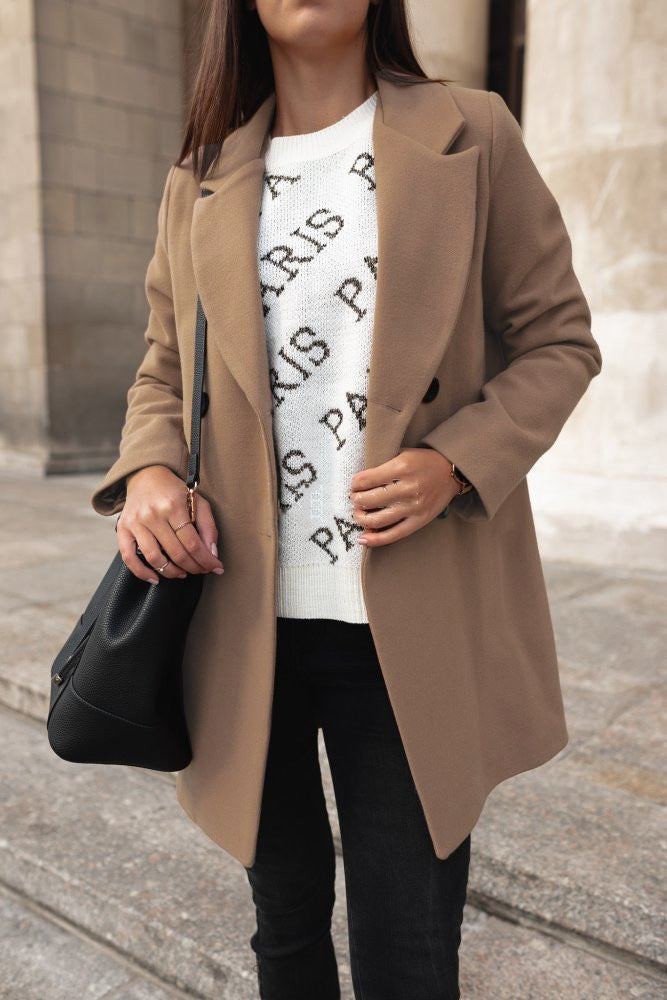 Lily Melbourne Livia Classic Double-Breasted Wool Coat - Timeless Elegance