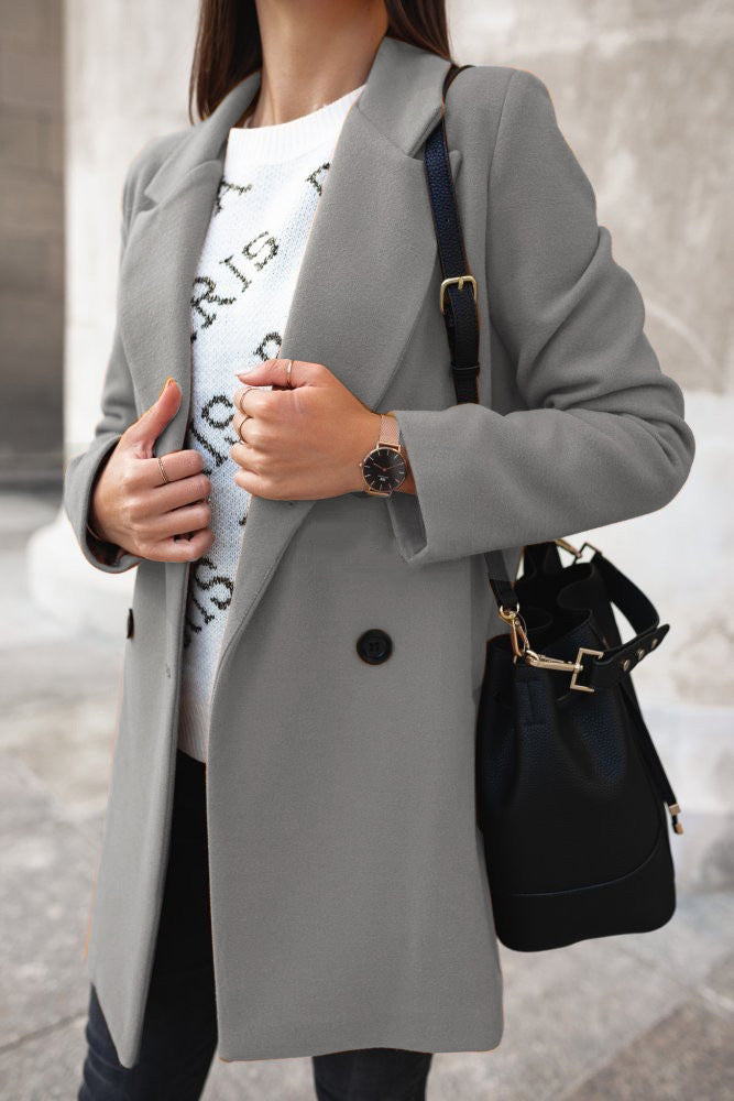 Lily Melbourne Livia Classic Double-Breasted Wool Coat - Timeless Elegance
