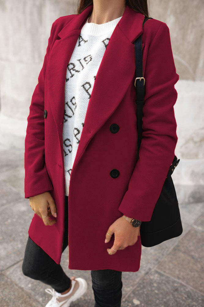 Lily Melbourne Livia Classic Double-Breasted Wool Coat - Timeless Elegance