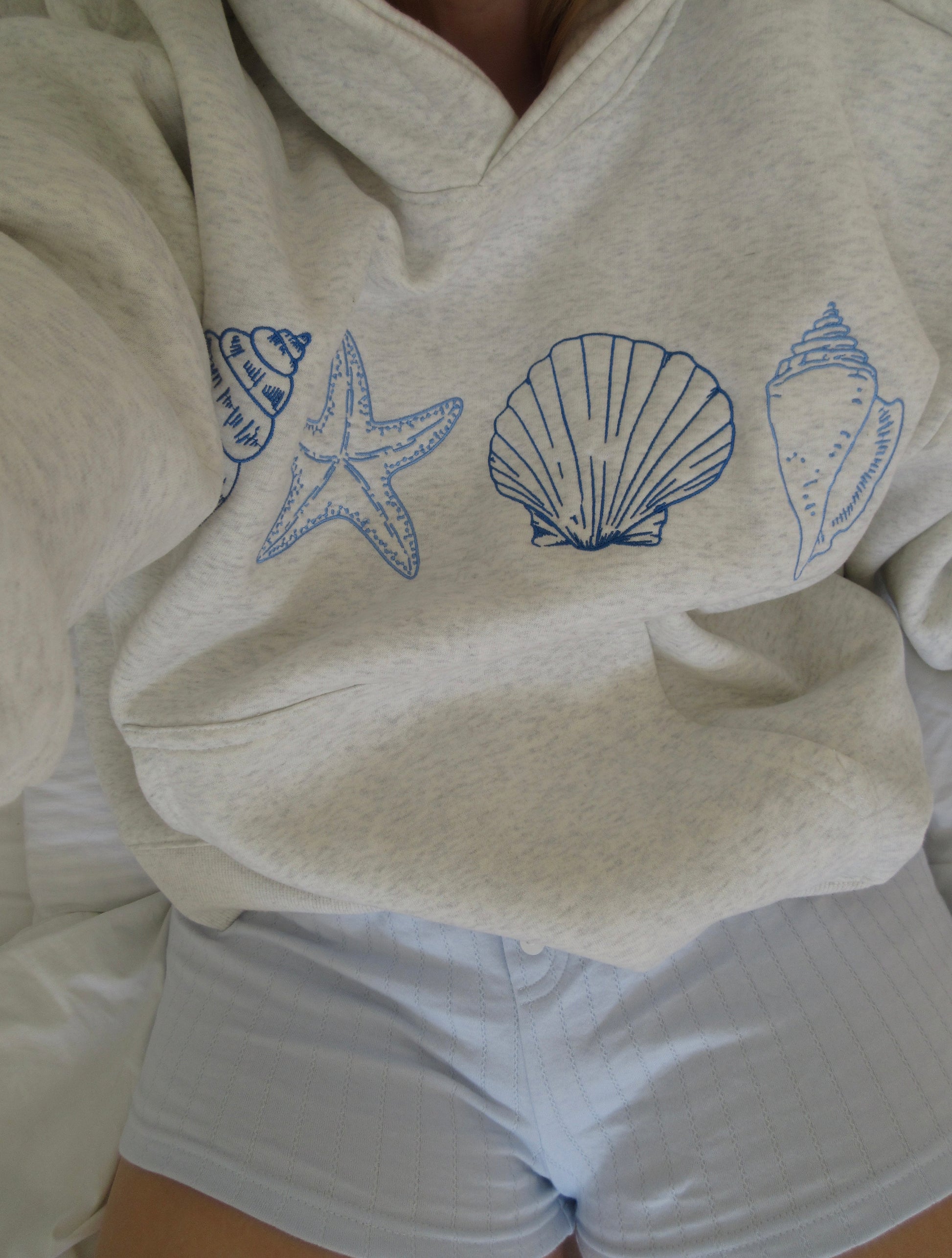 Lily Melbourne Livia Seashell Print Hoodie - Stylish & Comfortable Beachwear