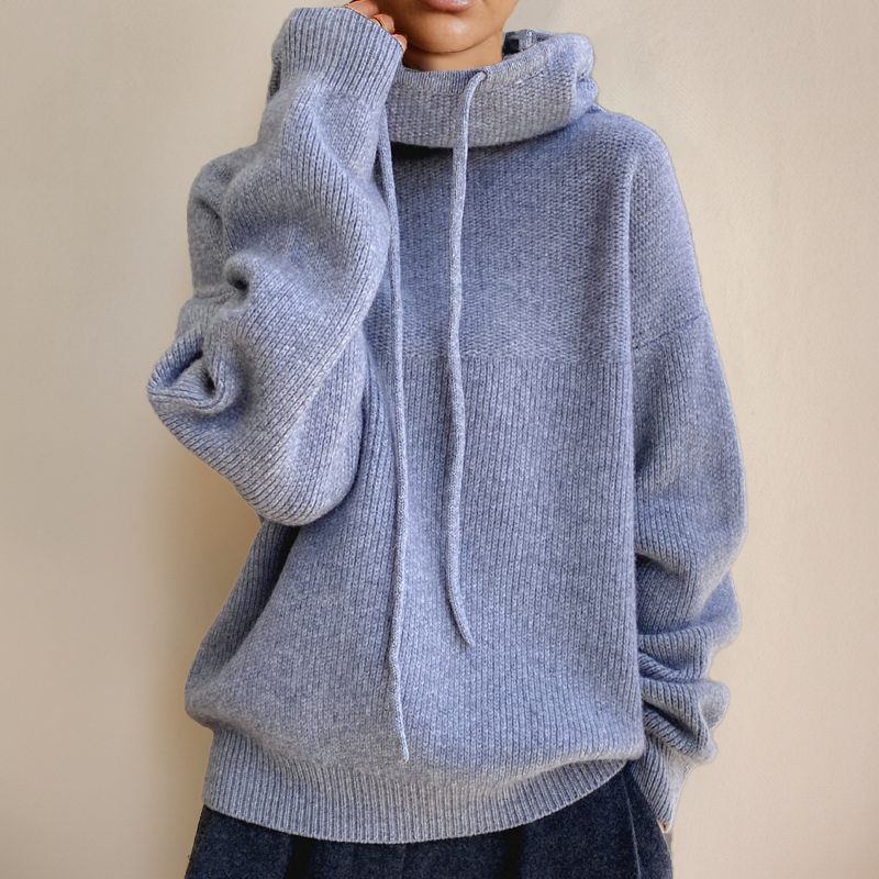 Lily Melbourne Lucy - Cozy Oversized Knit Hoodie with Adjustable Drawstring
