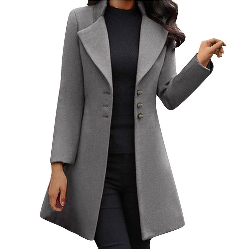 Lily Melbourne Margot - Stylish long sleeve wool coat for chic winter warmth