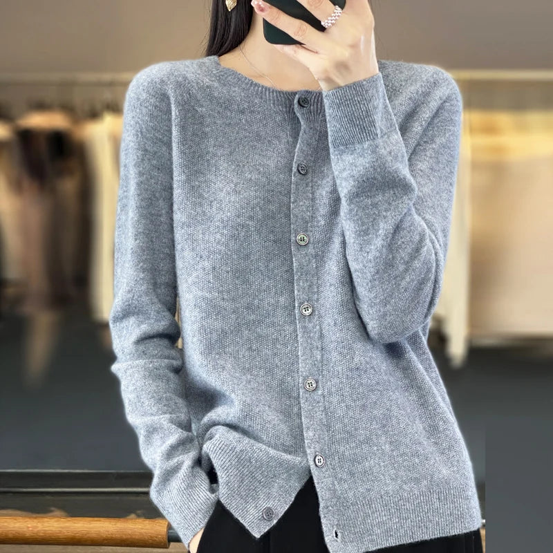 Lily Melbourne Opal - Women's Pure Merino Cashmere Cardigan