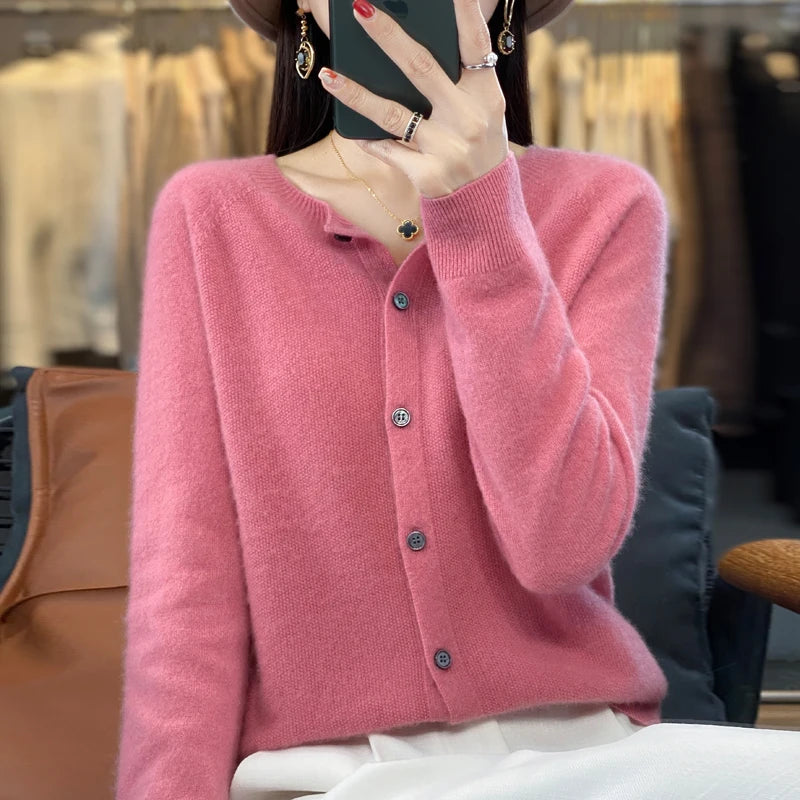 Lily Melbourne Opal - Women's Pure Merino Cashmere Cardigan