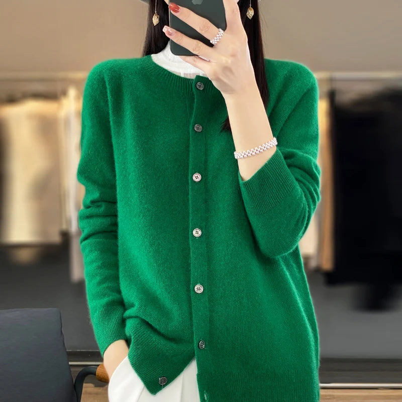 Lily Melbourne Opal - Women's Pure Merino Cashmere Cardigan