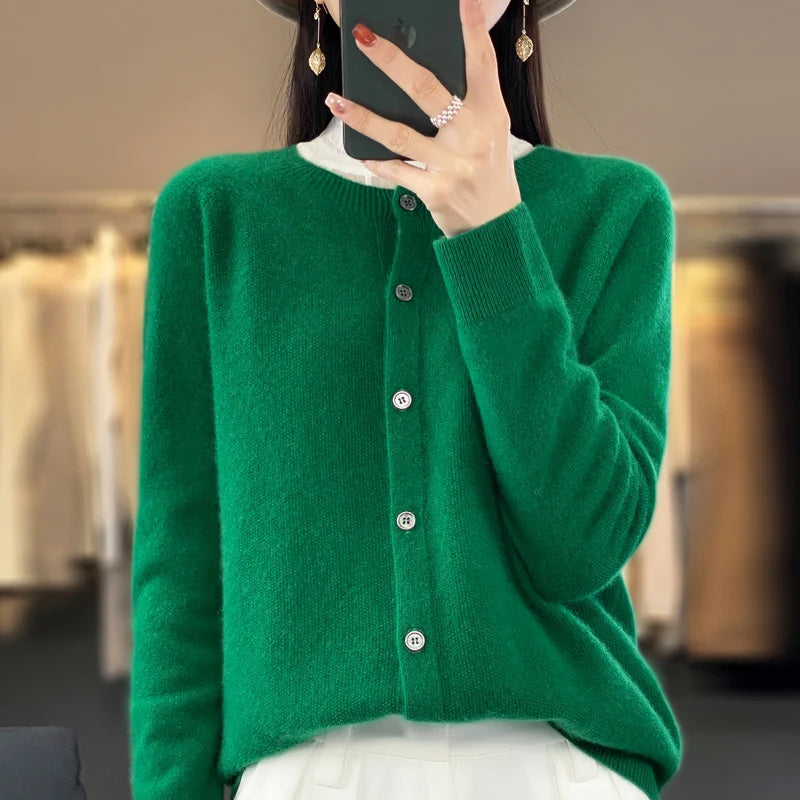 Lily Melbourne Opal - Women's Pure Merino Cashmere Cardigan