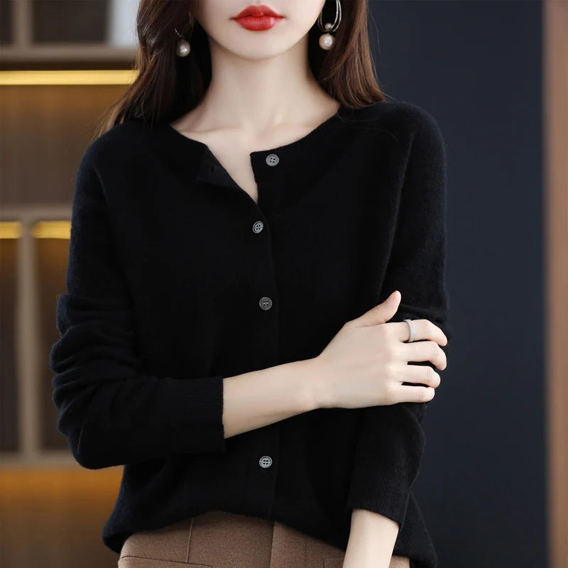 Lily Melbourne Opal - Women's Pure Merino Cashmere Cardigan