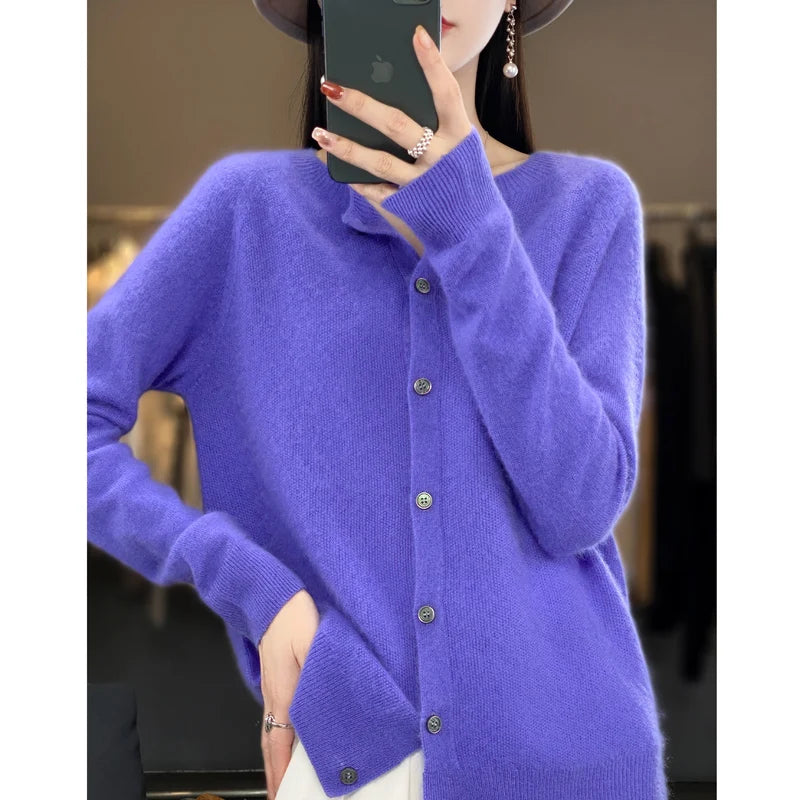 Lily Melbourne Opal - Women's Pure Merino Cashmere Cardigan