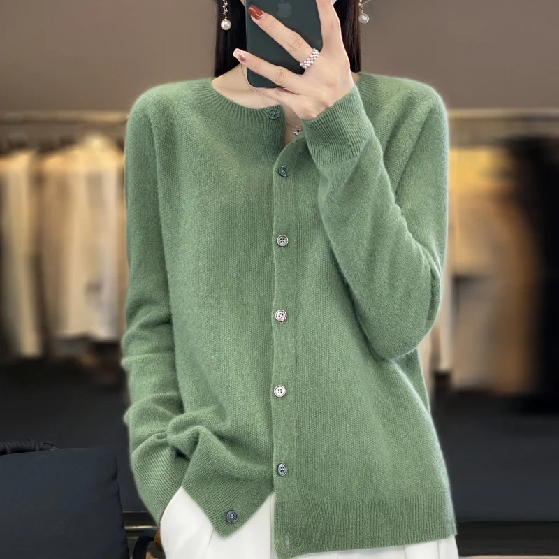 Lily Melbourne Opal - Women's Pure Merino Cashmere Cardigan