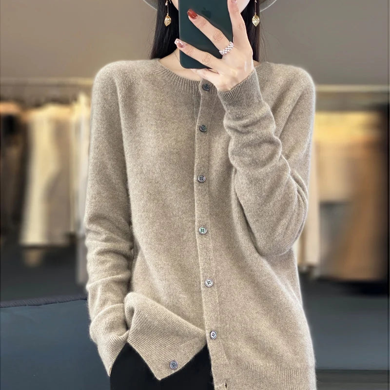 Lily Melbourne Opal - Women's Pure Merino Cashmere Cardigan