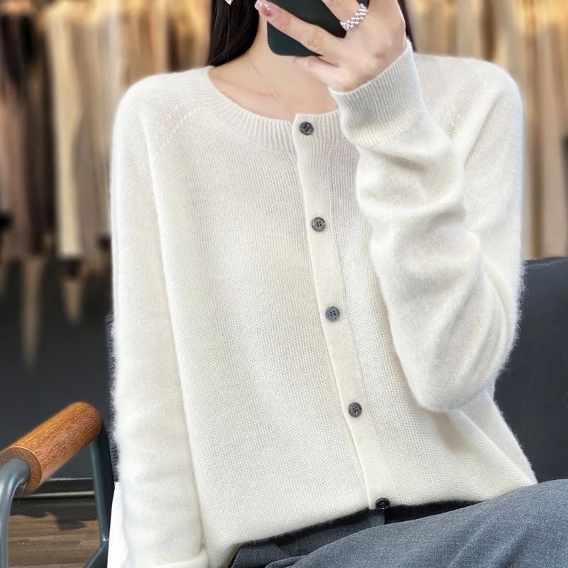 Lily Melbourne Opal - Women's Pure Merino Cashmere Cardigan