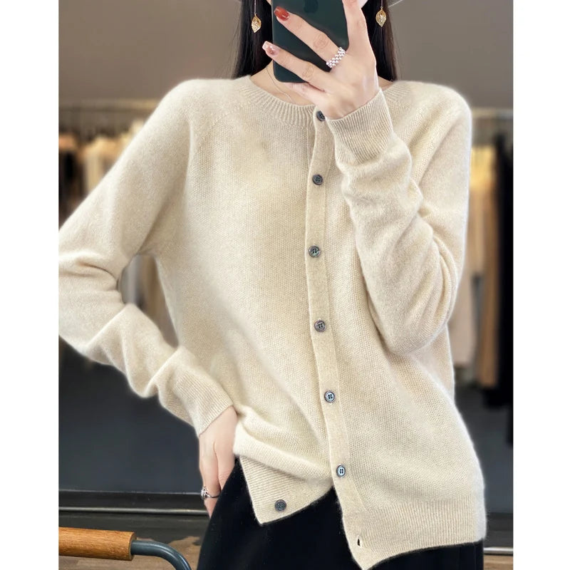 Lily Melbourne Opal - Women's Pure Merino Cashmere Cardigan