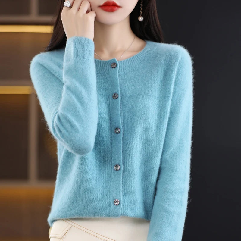 Lily Melbourne Opal - Women's Pure Merino Cashmere Cardigan