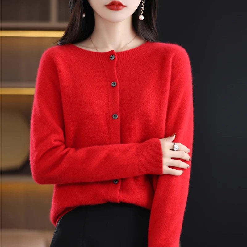 Lily Melbourne Opal - Women's Pure Merino Cashmere Cardigan