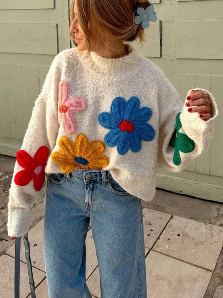Lily Melbourne Paula - Chic Floral Knit Sweater for Elegant Style