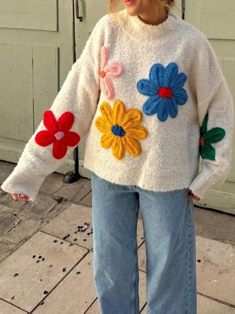 Lily Melbourne Paula - Chic Floral Knit Sweater for Elegant Style