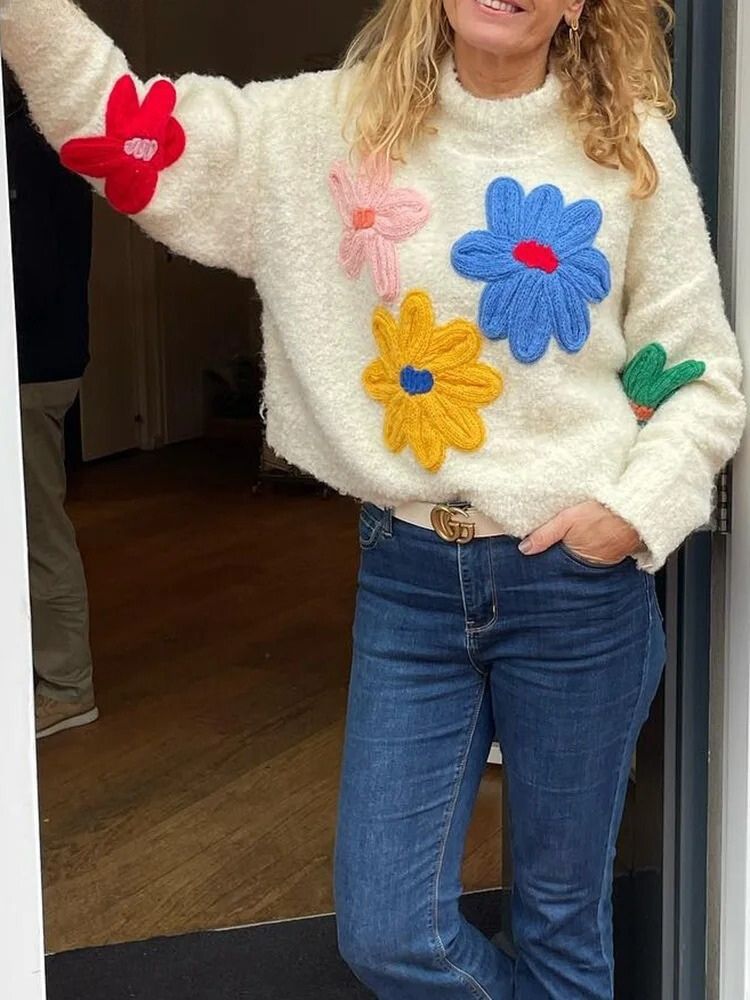 Lily Melbourne Paula - Chic Floral Knit Sweater for Elegant Style