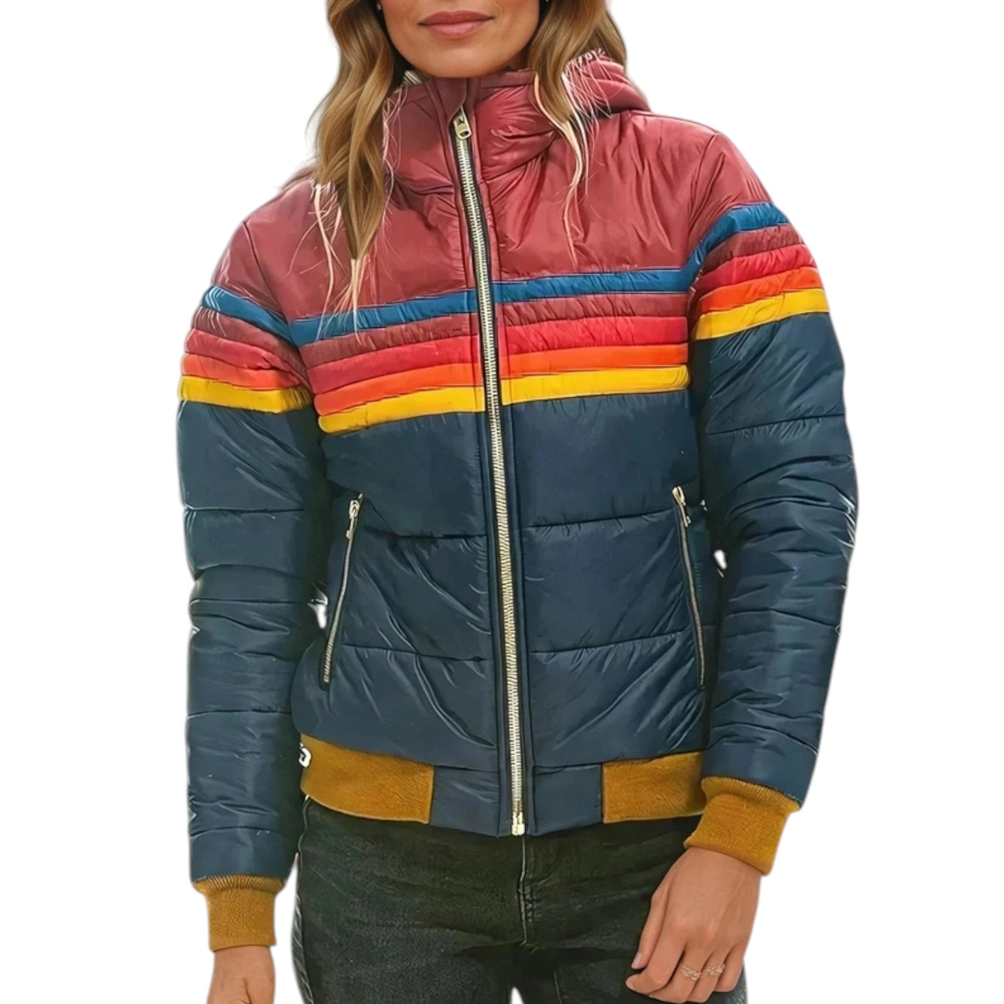 Rosa - Stylish Retro Hooded Jacket For Winter Warmth