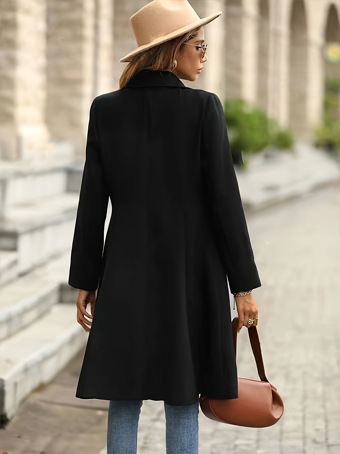 Lily Melbourne Sadie - Elegant Black Flared Coat for Timeless Style