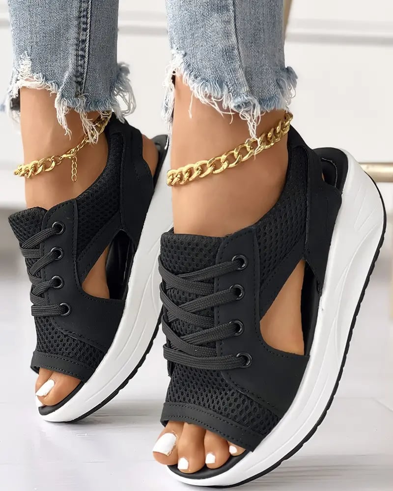 Lily Melbourne Schuhe Lieke - Stylish orthopedic sandals with chic bow and lace-up design