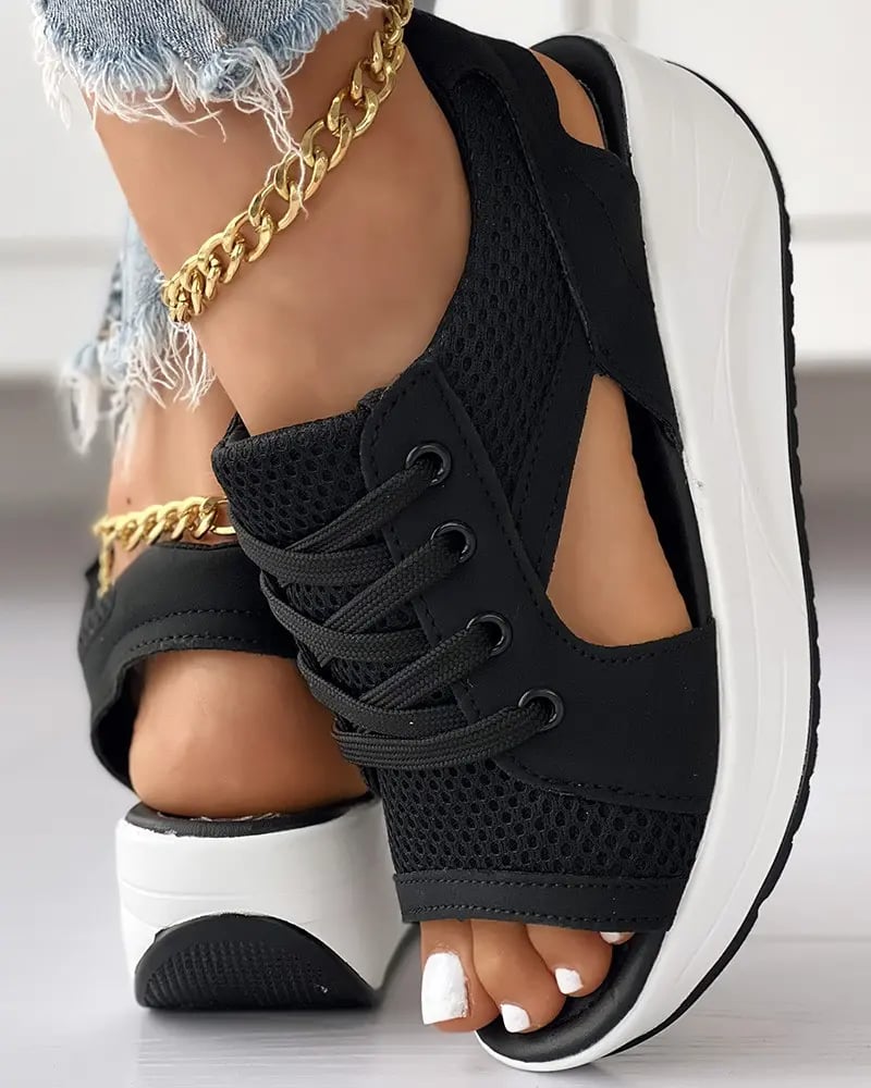 Lily Melbourne Schuhe Lieke - Stylish orthopedic sandals with chic bow and lace-up design