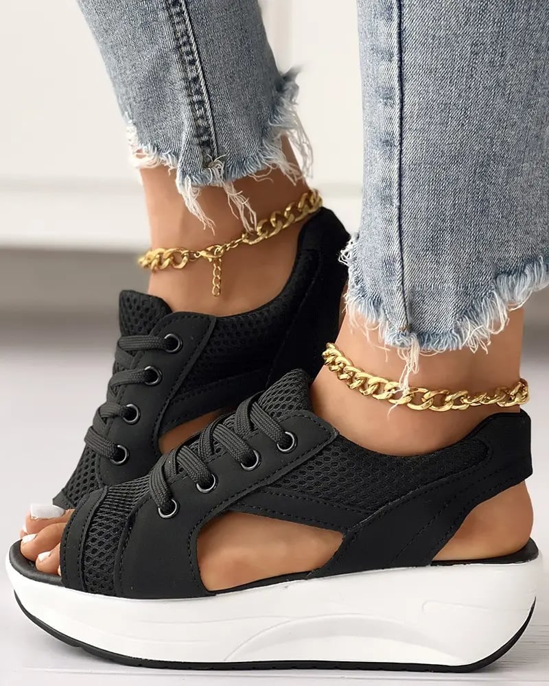 Lily Melbourne Schuhe Lieke - Stylish orthopedic sandals with chic bow and lace-up design