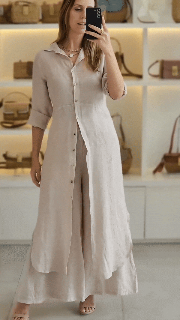 Lily Melbourne Set Mathilda - Stylish and comfortable linen two-piece set for summer