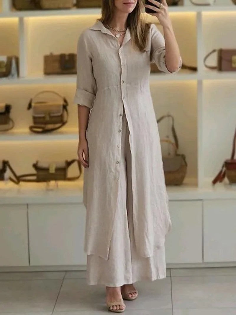 Lily Melbourne Set Mathilda - Stylish and comfortable linen two-piece set for summer